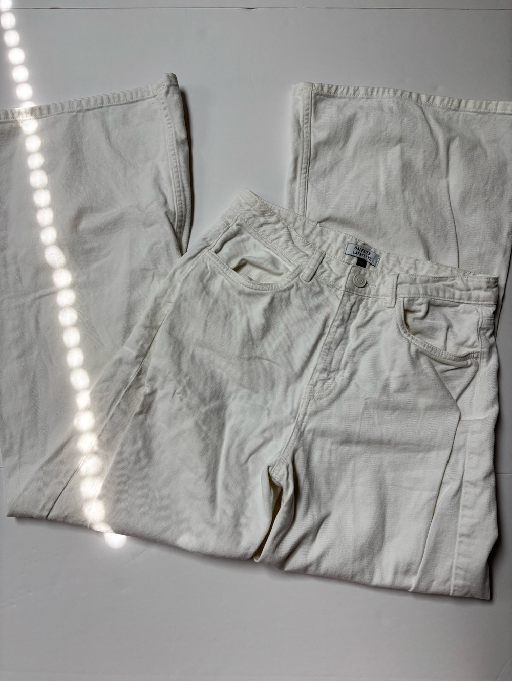 Galeries Lafayette White High-Rise Wide Leg Jeans - EU Size 36